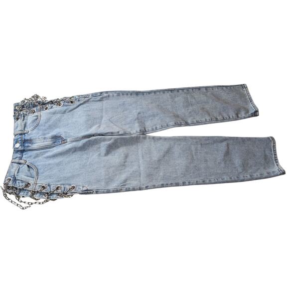 N1 Los Angeles Chain Denim Jeans Womens Medium Punk Grunge Style Edgy Skater - Picture 12 of 16